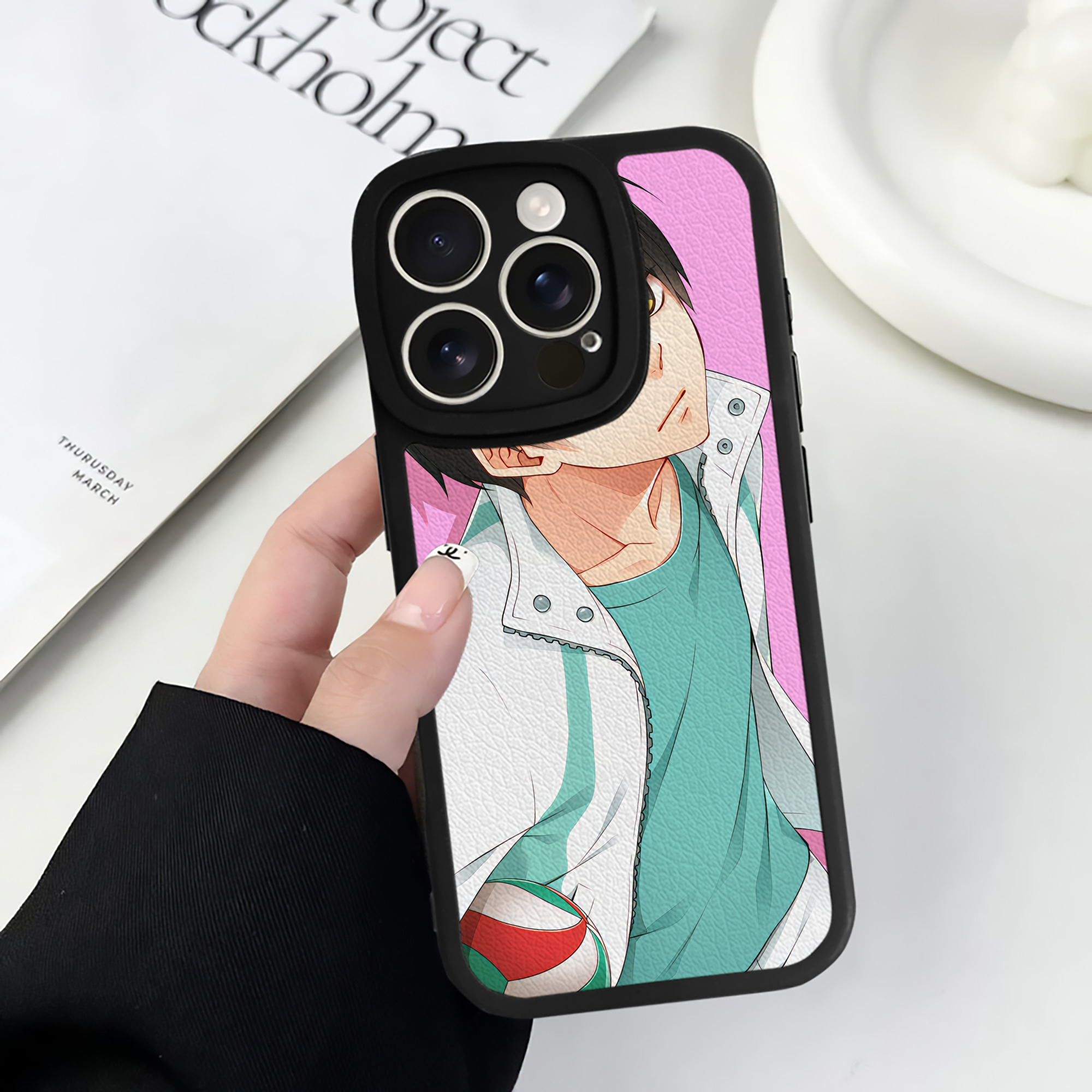 （画像用） ハイキュー!! Haikyu!! 【iPhone 16シリーズ対応】シリコンスマホケース（レザー調） 材質：シリコン